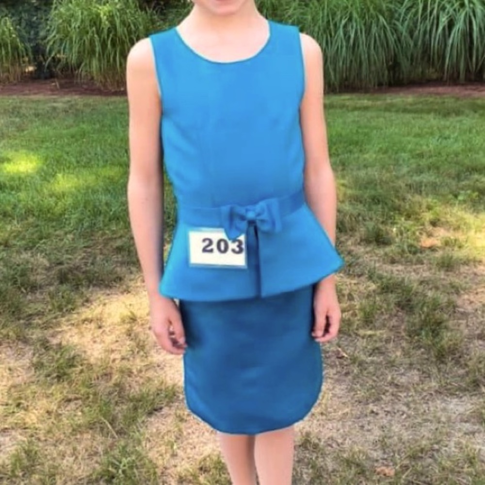 Teal Pageant Interview Dress, Size 6/7 Girls